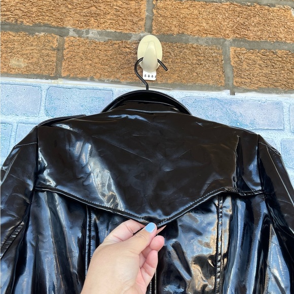 VIVIENNE HU VHNY VINYL TRENCH COAT IN BLACK SIZE 8 - Picture 15 of 16